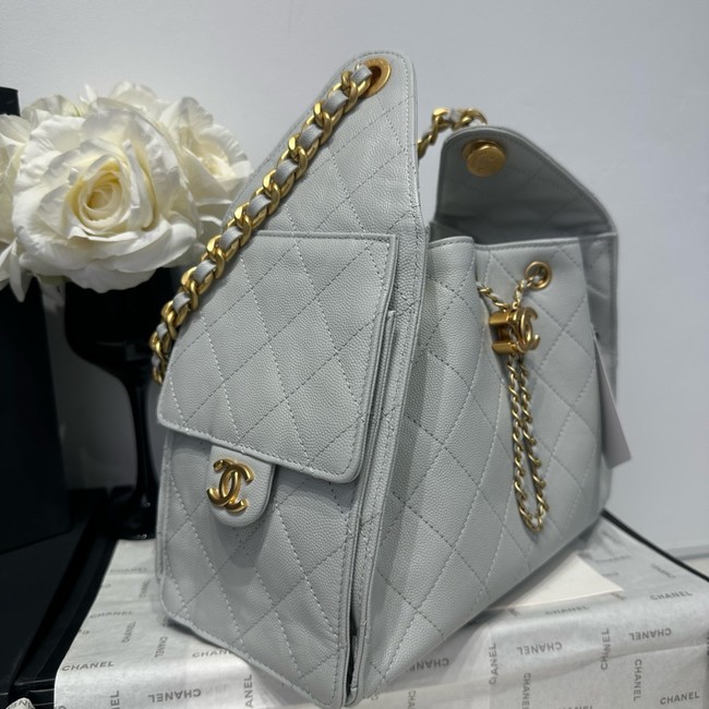 CHANEL 25 SMALL HANDBAG AS5293 light gray