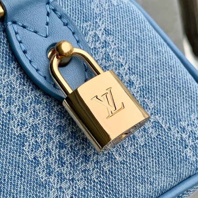 Louis Vuitton Speedy 18 Bandouliere N00208 Denim Blue