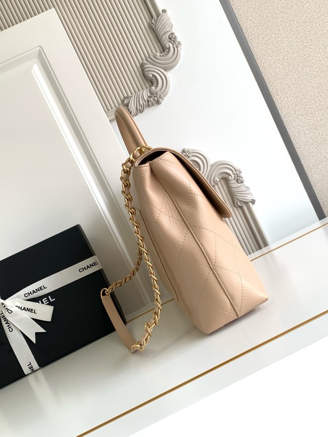 Chanel Medium FLAP BAG WITH TOP HANDLE AS5447 Apricot