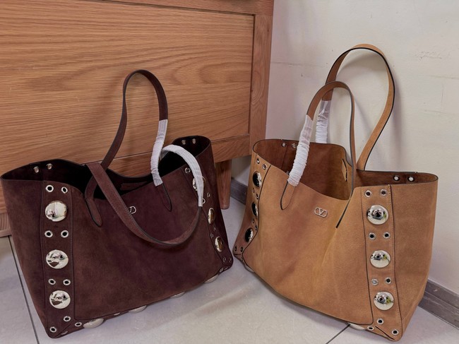 VALENTINO VLOGO velvet Shoulder Bag 3177 brown