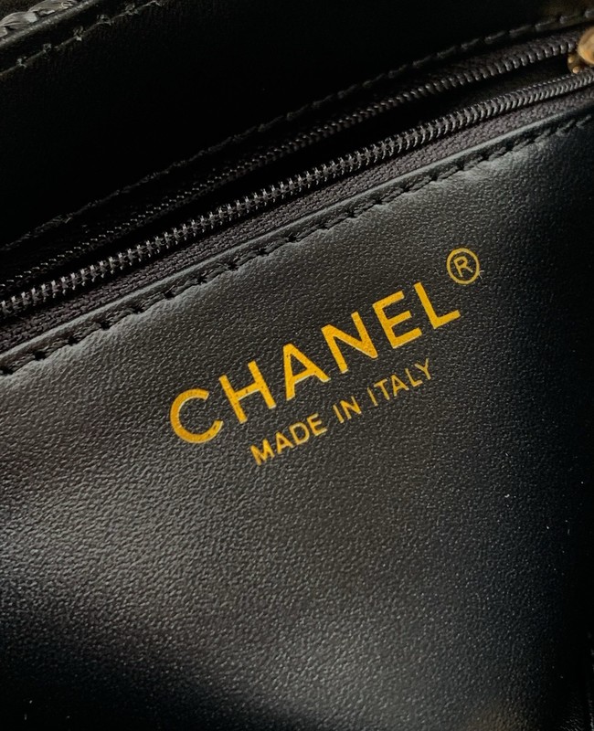 Chanel MINI Raffia SHOPPING BAG AS4416 black