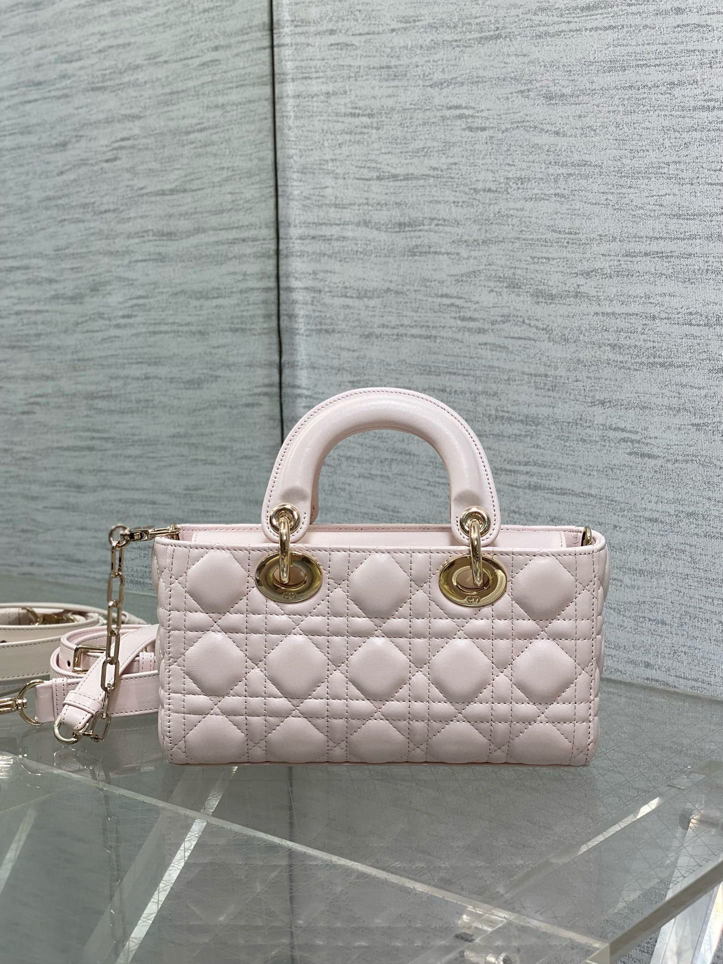 Dior Small Lady D-Joy Bag Cannage Lambskin M0613 Light Pink Dior Small Lady D-Joy Bag Cannage Lambskin M0613 Light Pink