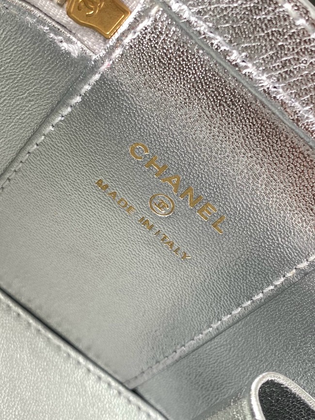 CHANEL Grained Calfskin Small Vanity with Chain AP3941 Silvery