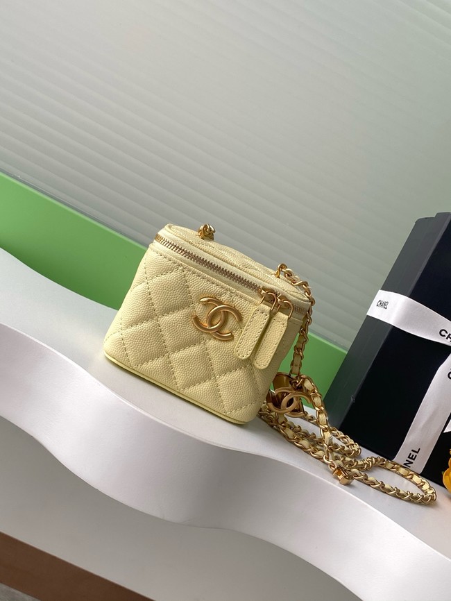 CHANEL Grained Calfskin Small Vanity with Chain AP3941 yellow