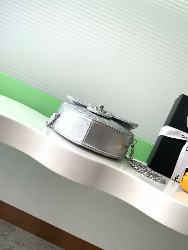 CHANEL Lambskin Heart Bag AS5764 Silvery