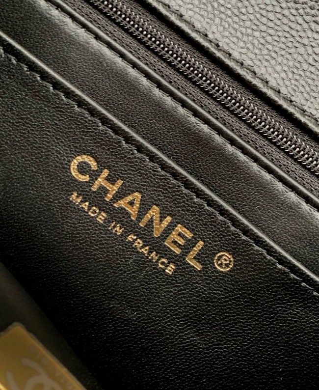 CHANEL Mini Flap Bag with Top Handle AS5701 black