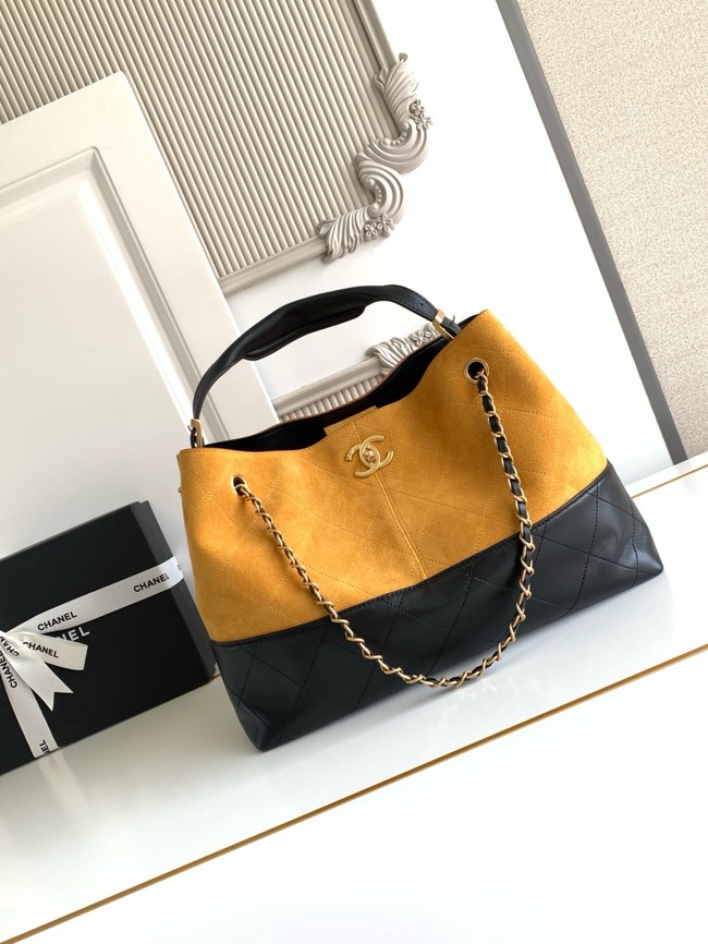 CHANEL Shopping Bag AS5434 black&yellow
