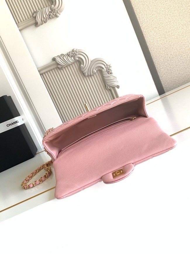 CHANEL Mini Flap Bag with Top Handle AS5702 pink