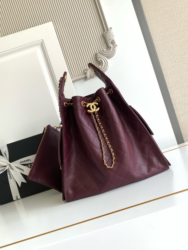 CHANEL 25 Medium Handbag AS5311 burgundy