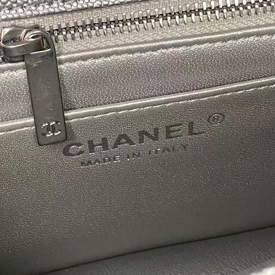 Chanel Mini Flap Bag Original Caviar Leather AS5759 Silver