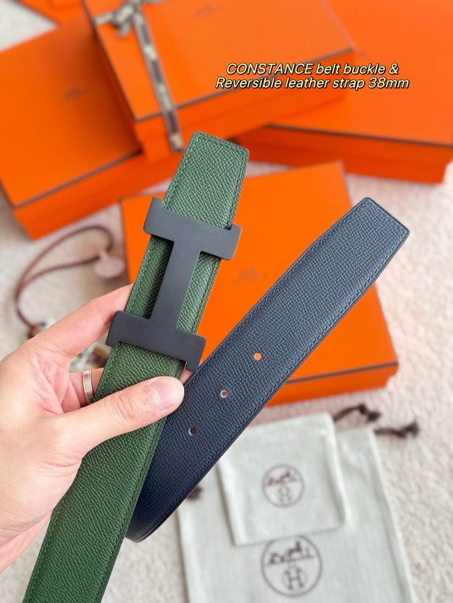 Hermes Epsom calfskin double-sided leather belt 65987