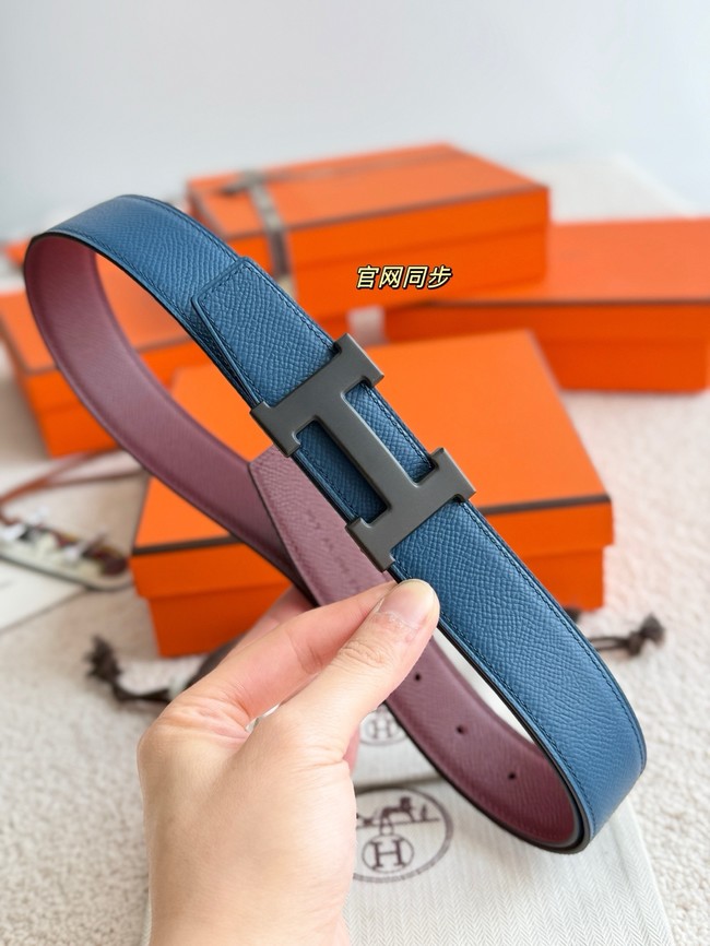 Hermes Epsom calfskin double-sided leather belt 65998