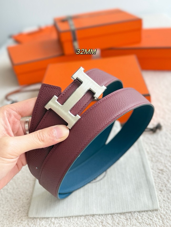 Hermes Epsom calfskin double-sided leather belt 66000