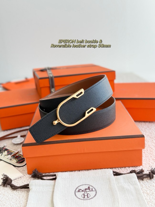 Hermes Epsom calfskin double-sided leather belt 66011