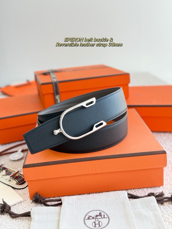 Hermes Epsom calfskin double-sided leather belt 66008