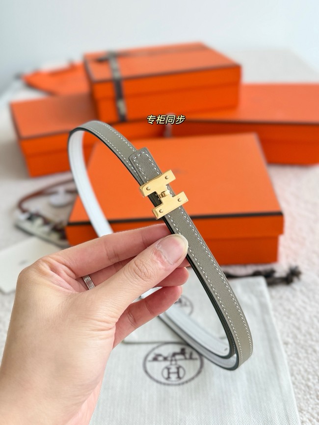 Hermes Swift & Epsom calfskin double-sided leather belt 66022