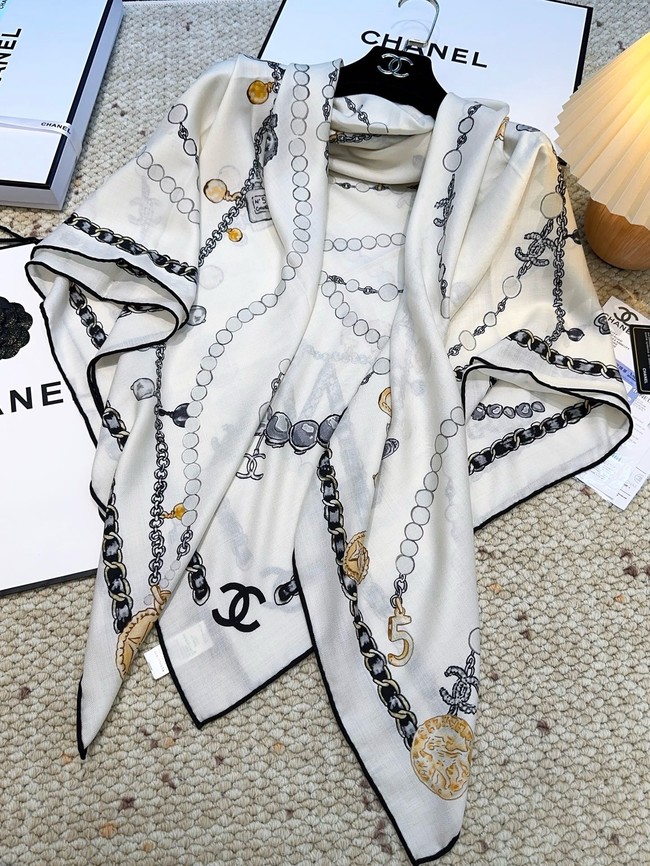 Chanel Square Scarf Silk Jacquard XT267