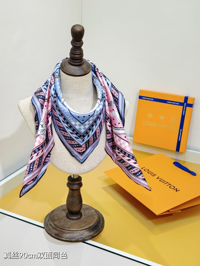 Louis Vuitton Square Scarf Silk Jacquard XT276