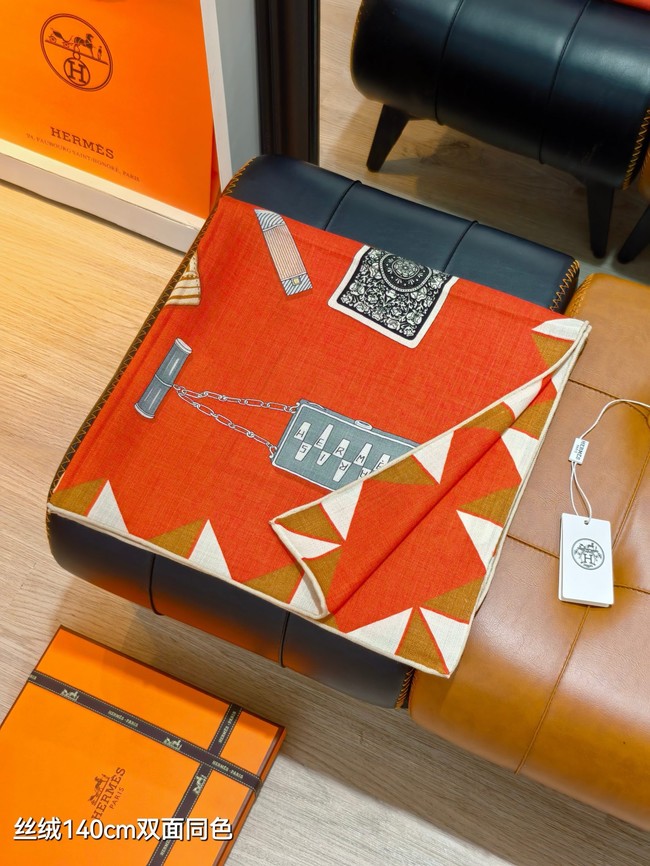 Hermes Shawl Cashmere and Silk Jacquard KY114