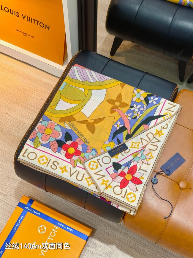 Louis Vuitton Shawl Cashmere and Silk KY123