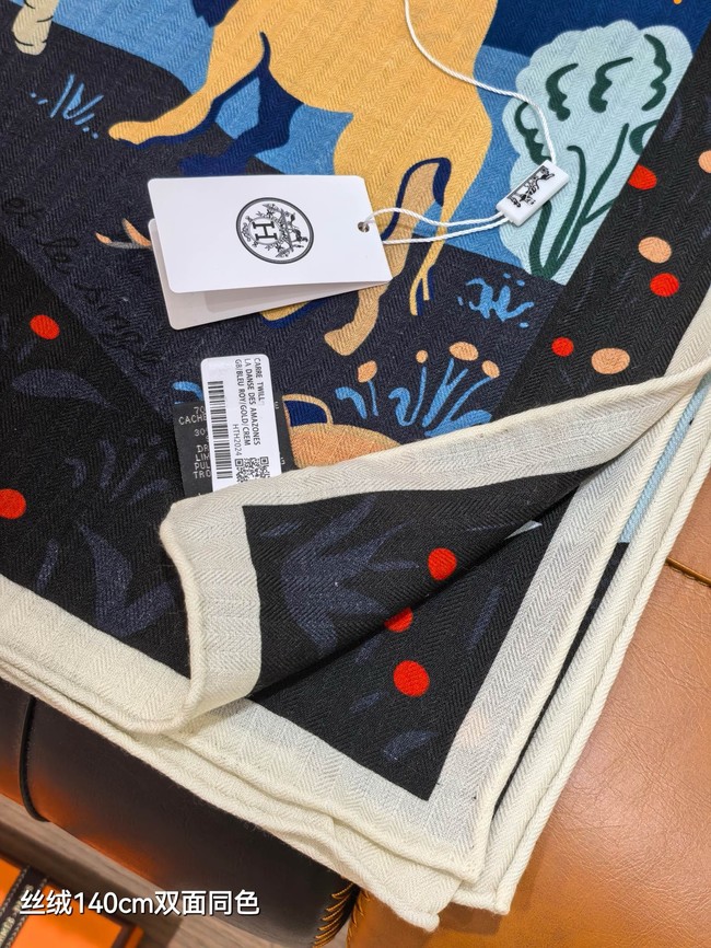 Hermes Shawl Cashmere and Silk Jacquard KY129