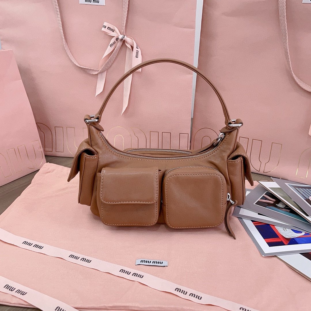 MIU MIU Original Leather Top Handle Bag 5BC146 Brown MIU MIU Original Leather Top Handle Bag 5BC146 Brown