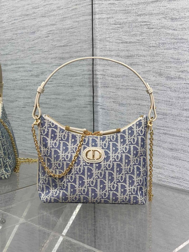 30 Montaigne Diorling Mini Bag with Chain Dior Oblique Jacquard S4309U GRAY 