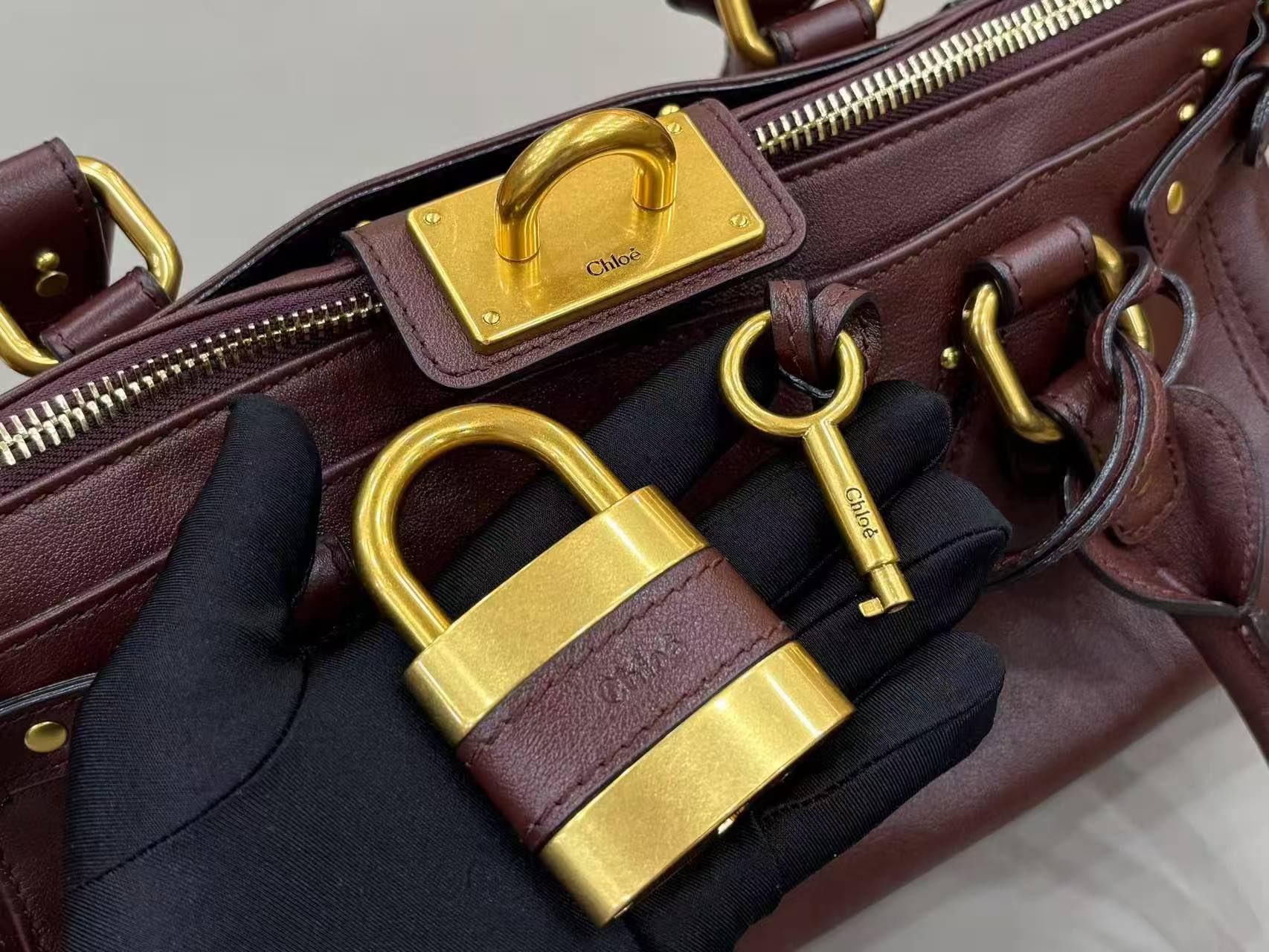 Chloe Original Leather Handle Bag C63202 Coffee Brown Chloe Original Leather Handle Bag C63202 Coffee Brown