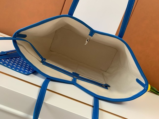 Goyard Calfskin Leather Tote Bag GM 3365 blue