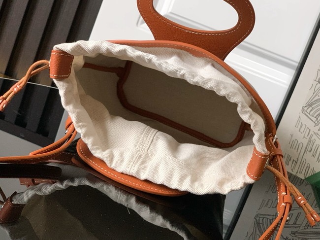 Goyard Calfskin Leather Tote Bag PM 00249 black&brown