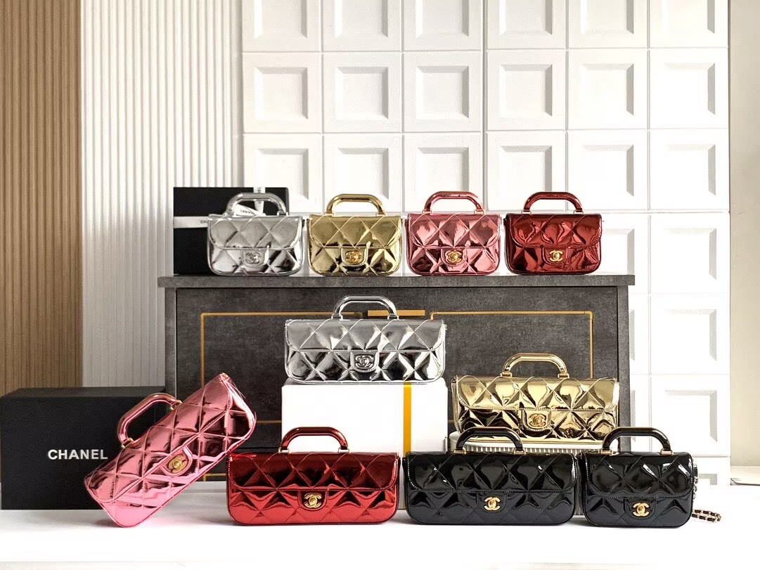 Chanel 25K Original Patent Leather Top Handle Bag A6321 Gold Chanel 25K Original Patent Leather Top Handle Bag A6321 Gold