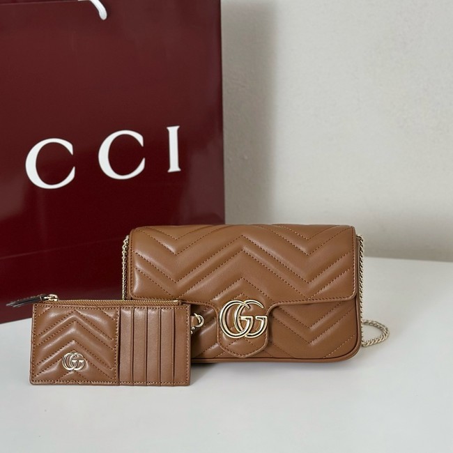 Gucci GG Marmont small shoulder bag 751526 brown