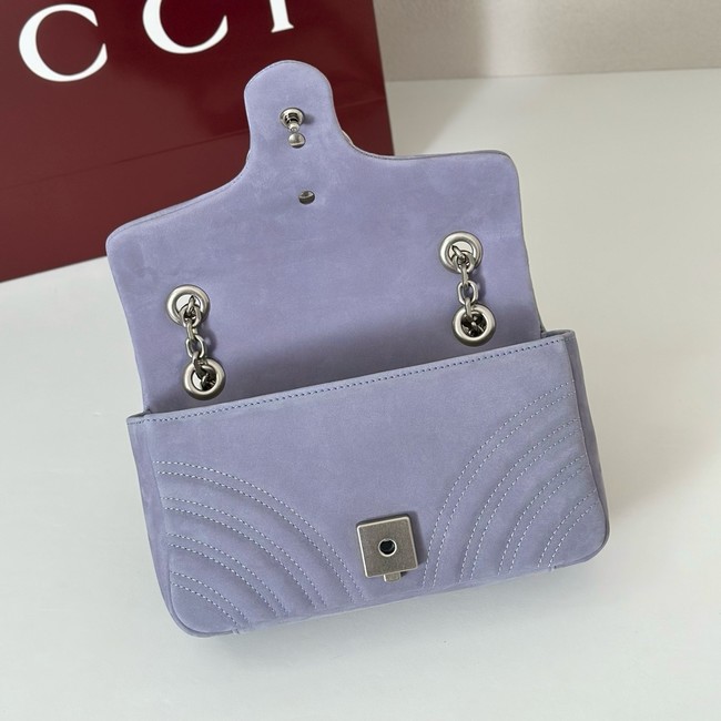 Gucci GG Marmont small shoulder bag 837280 Variation dusty blue suede