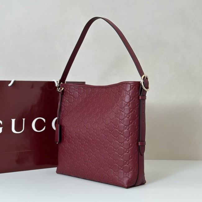 Gucci GG Emblem medium shoulder bag 847452 Rosso Ancora red