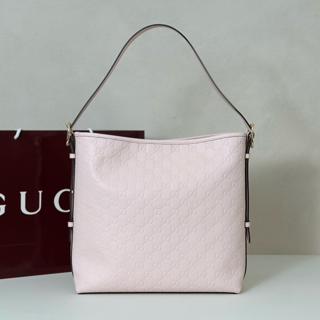 Gucci GG Emblem medium shoulder bag 847452 pink