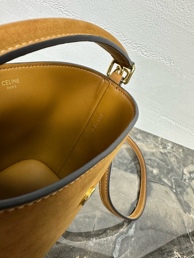 Celine MINI BUCKET LOUISE IN NUBUCK CALFSKIN 10N473 tan