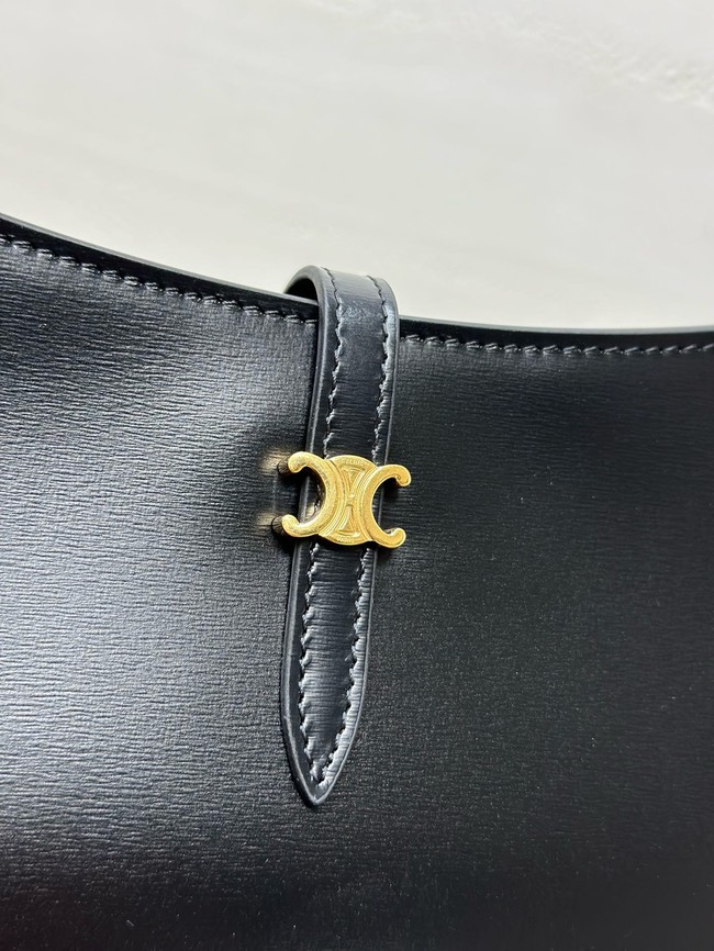 Celine TINA SHOULDER BAG IN shiny calfskin 123053 black