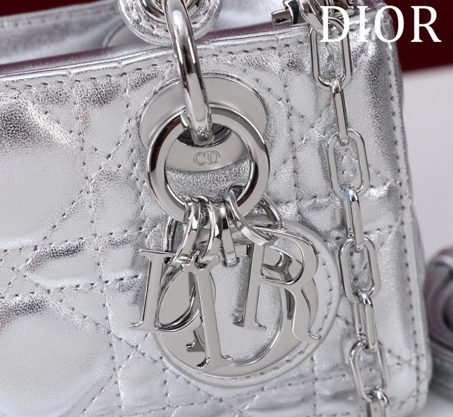 Dior Lady D-Joy Micro Bag Cannage Lambskin S0910O Silver
