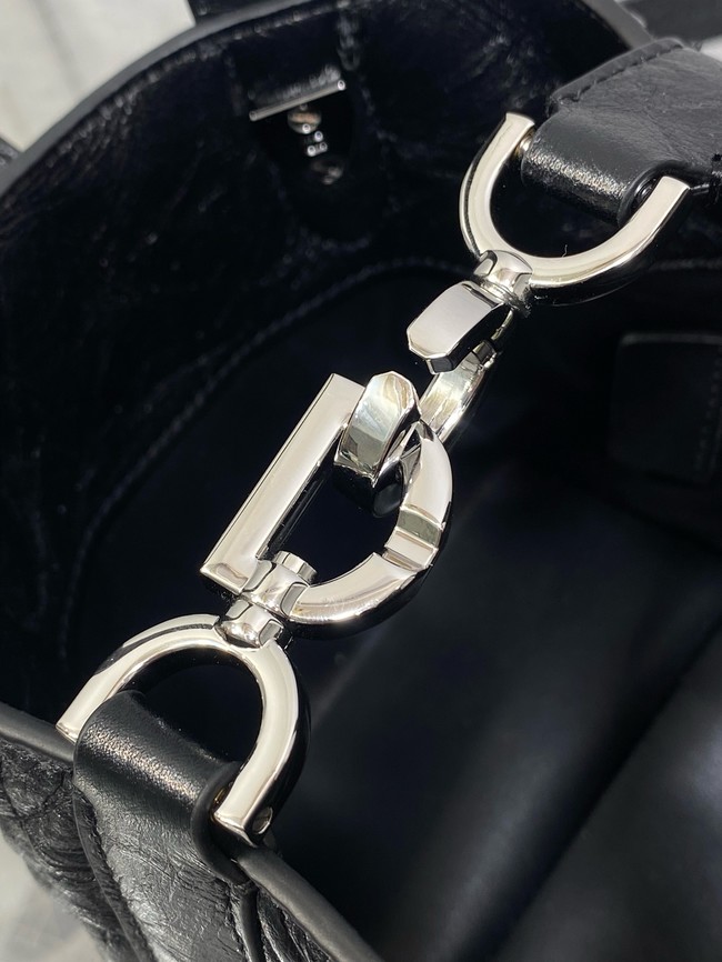 Dior Toujours Vertical Nano Tote Bag Macrocannage Calfskin S6100 black & Silver