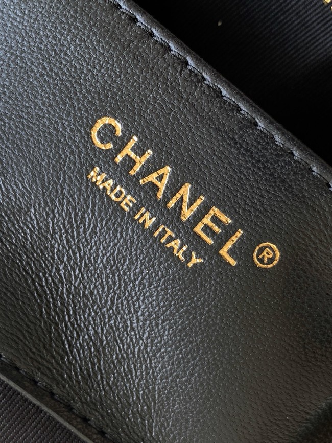 Chanel Lambskin Hobo Handbag AS5898 black