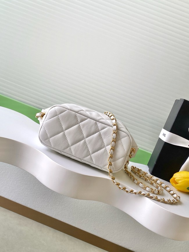 Chanel Lambskin Hobo Handbag AS5898 white