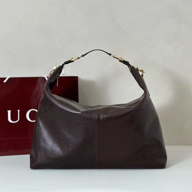 Gucci Hobo Top Handle Bag 864485 dark brown