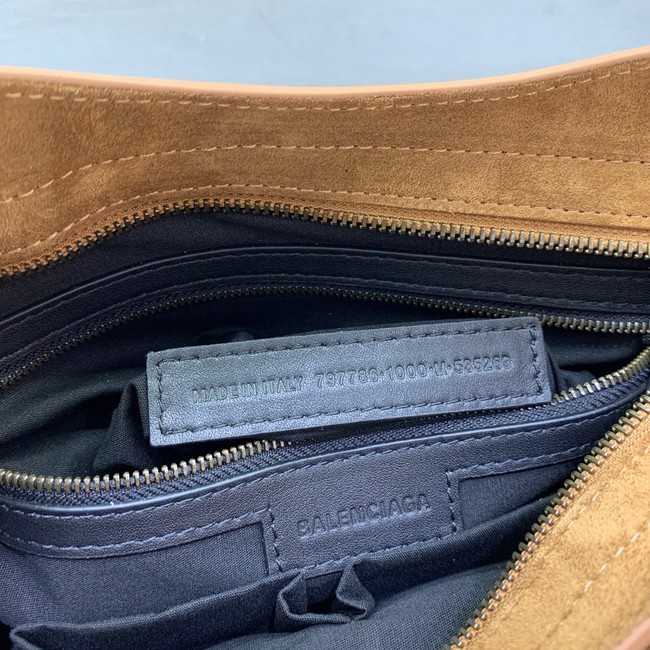 Balenciaga Le City small suede tote bag 230582 camel