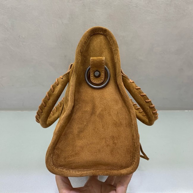 Balenciaga Le City small suede tote bag 230582 camel