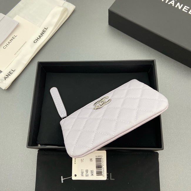 Chanel Zipped Pocket wallet S4811 light gray