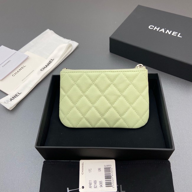 Chanel Zipped Pocket wallet S4811 light green