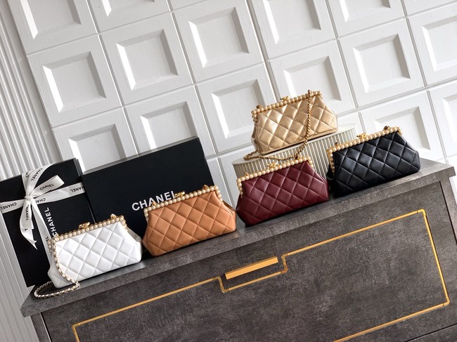 CHANEL Clutch Pearly Lambskin AS5912 black