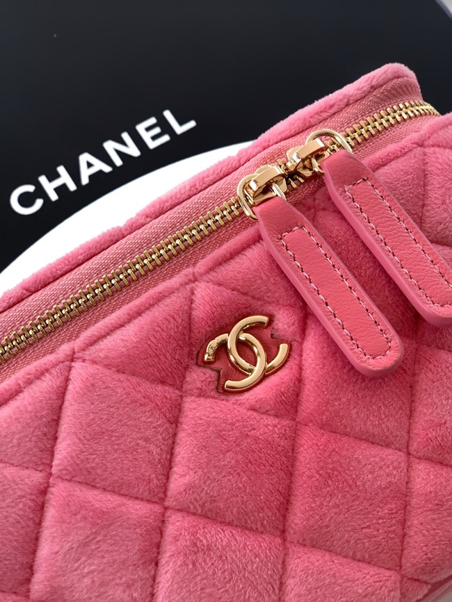 CHANEL velvet Vanity with Chain AP3940 pink