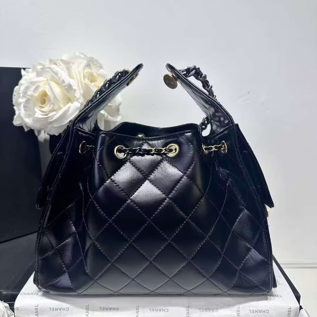 CHANEL 25 SMALL ORIGINAL LEATHER HANDBAG AS5293 Black Gold&Silver-Tone CHANEL 25 SMALL ORIGINAL LEATHER HANDBAG AS5293 Black Gold&Silver-Tone