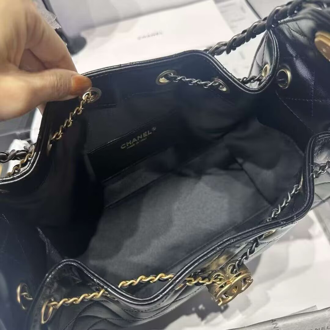 CHANEL 25 SMALL ORIGINAL LEATHER HANDBAG AS5293 Black Gold&Silver-Tone CHANEL 25 SMALL ORIGINAL LEATHER HANDBAG AS5293 Black Gold&Silver-Tone